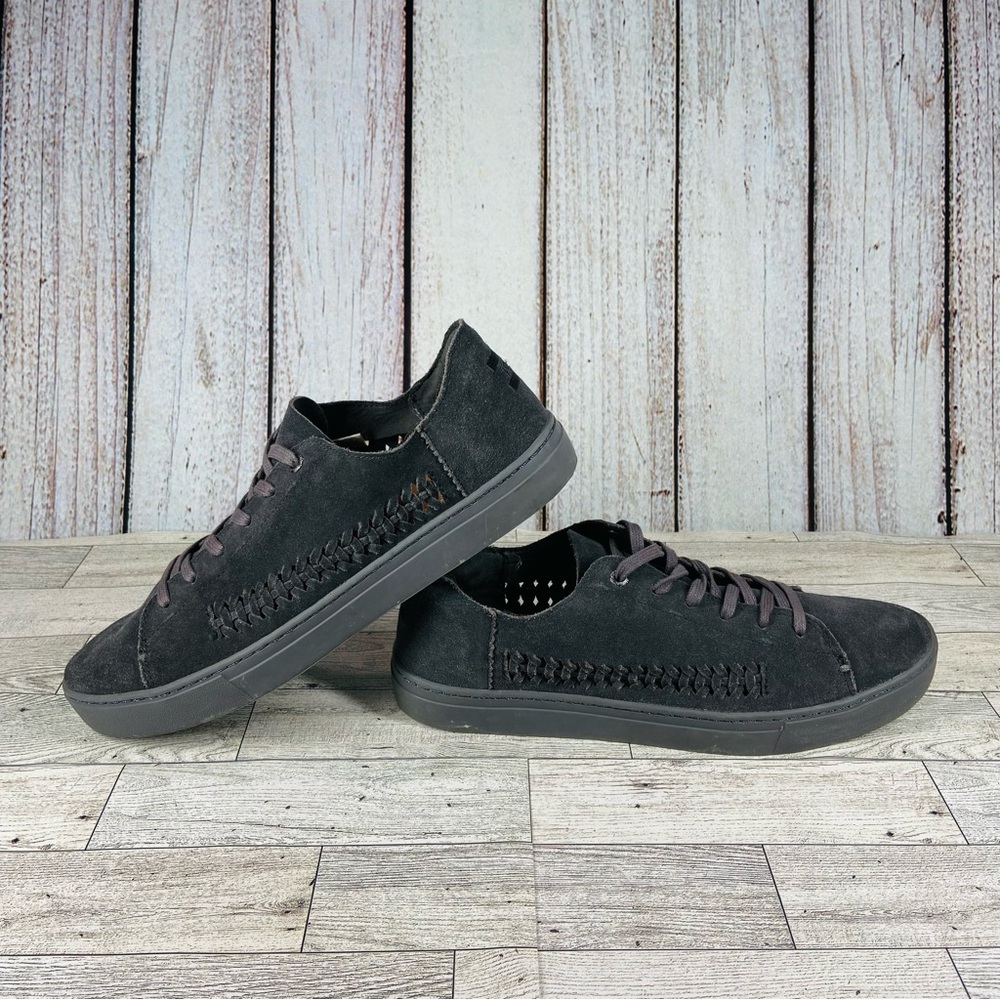 Toms Shoes Womens Size 12 Gray Lenox Lace Up Low Top Sneaker Braided